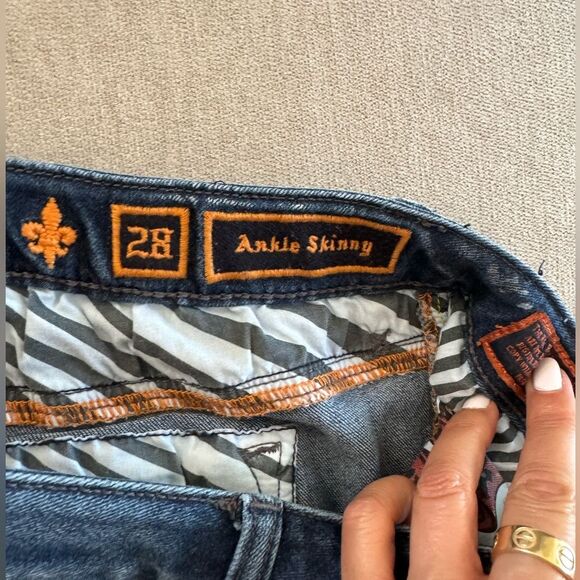 Rock Revival Women Flora Ankle Skinny Jeans Medium Wash Size 28 Stretch Vintage - Picture 3 of 7